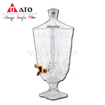 Embossed Glass Jar Juice Glêzen Drank Dispenser